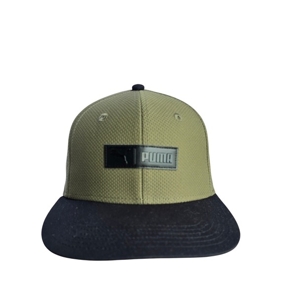 Puma Mens Olive Green and Black Fitted Hat Menswear Ball Cap - Picture 1 of 8